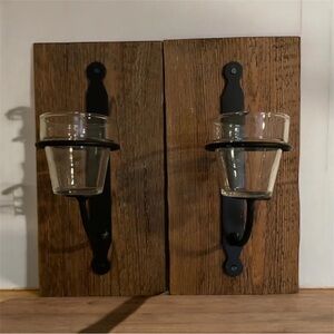 Rustic Wall-Mounted Candle Holders